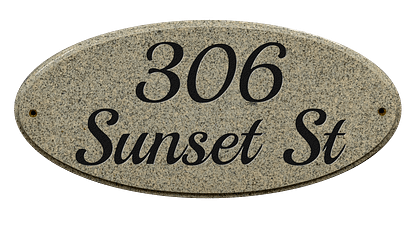 Custom lettering granite address plaque