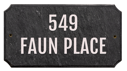 Engraved granite address plaque
