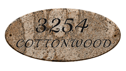 Custom address plaque engraved granite