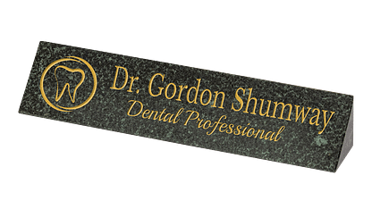 Custom engraved desk plaque